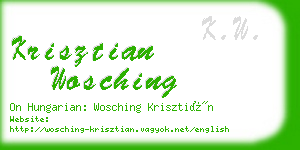 krisztian wosching business card